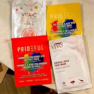 VIVO Per Lei Crystal Gold Face Mask, vita C face mask, and Prideful face masks